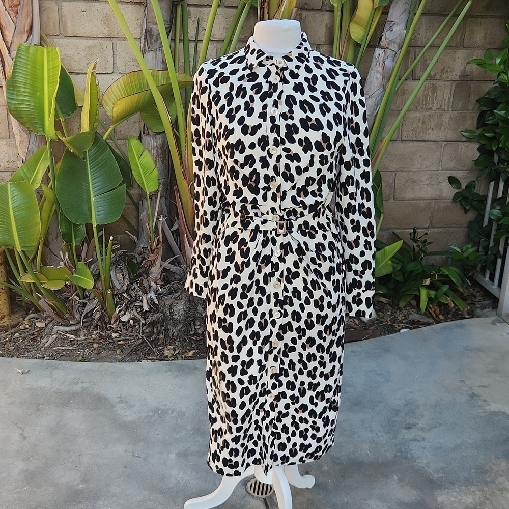 Kate Spade Leopard Animal Print forest feline shirtdress New With Tags 6